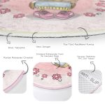 - RealHomes Dijital Baskılı Kaymaz Tabanlı Comfort Çocuk Odası Yuvarlak Halı - Realhomes  Kurdeleli Sevimli Baykuş Çocuk & Genç Odası Makinede Yıkanabilir Kaymaz Tabanlı Yuvarlak Çocuk Halısı Realhomes