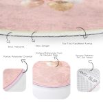 - RealHomes Dijital Baskılı Kaymaz Tabanlı Comfort Çocuk Odası Yuvarlak Halı - Realhomes  Pembe Zeminli Balonlar Desenli Çocuk & Genç Odası Makinede Yıkanabilir Kaymaz Tabanlı Yuvarlak Çocuk Halısı Realhomes