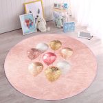 - RealHomes Dijital Baskılı Kaymaz Tabanlı Comfort Çocuk Odası Yuvarlak Halı - Realhomes  Pembe Zeminli Balonlar Desenli Çocuk & Genç Odası Makinede Yıkanabilir Kaymaz Tabanlı Yuvarlak Çocuk Halısı Realhomes