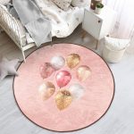 - RealHomes Dijital Baskılı Kaymaz Tabanlı Comfort Çocuk Odası Yuvarlak Halı - Realhomes  Pembe Zeminli Balonlar Desenli Çocuk & Genç Odası Makinede Yıkanabilir Kaymaz Tabanlı Yuvarlak Çocuk Halısı Realhomes