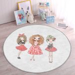 - RealHomes Dijital Baskılı Kaymaz Tabanlı Comfort Çocuk Odası Yuvarlak Halı - Realhomes  Best Friends Çocuk & Genç Odası Makinede Yıkanabilir Kaymaz Tabanlı Yuvarlak Çocuk Halısı Realhomes