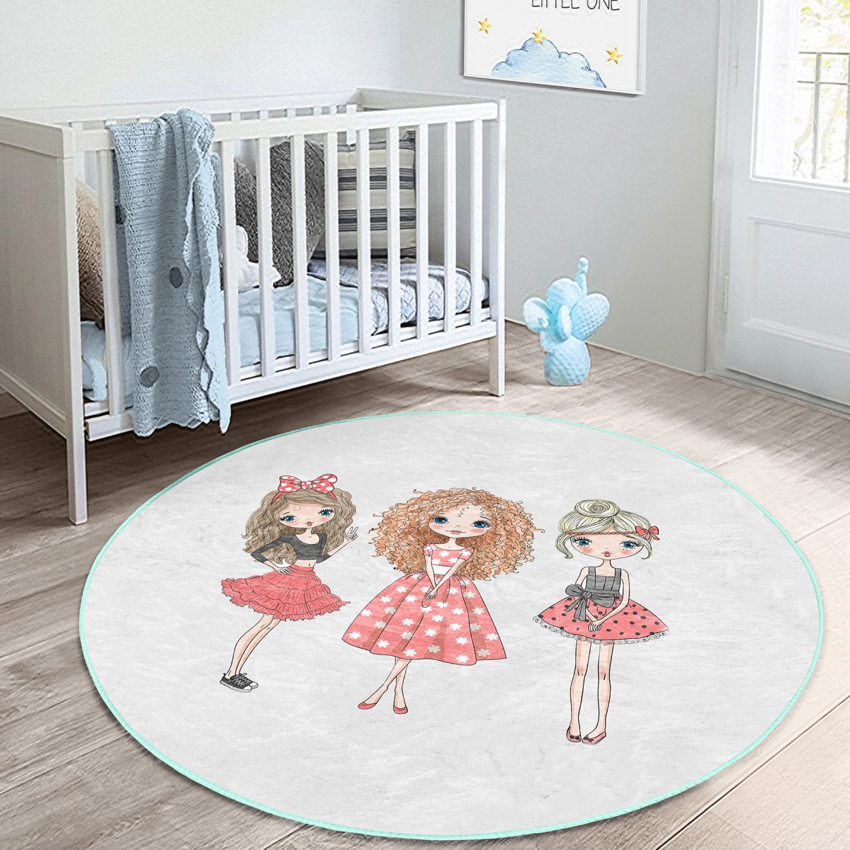 Best Friends Çocuk & Genç Odası Makinede Yıkanabilir Kaymaz Tabanlı Yuvarlak Çocuk Halısı Realhomes