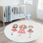 - RealHomes Dijital Baskılı Kaymaz Tabanlı Comfort Çocuk Odası Yuvarlak Halı - Realhomes  Best Friends Çocuk & Genç Odası Makinede Yıkanabilir Kaymaz Tabanlı Yuvarlak Çocuk Halısı Realhomes