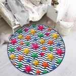 - RealHomes Dijital Baskılı Kaymaz Tabanlı Comfort Çocuk Odası Yuvarlak Halı - Realhomes Zikzak 3D Yıldız Desenli Çocuk & Genç Odası Makinede Yıkanabilir Kaymaz Tabanlı Yuvarlak Çocuk Halısı Realhomes