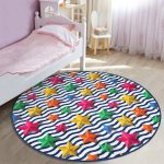 - RealHomes Dijital Baskılı Kaymaz Tabanlı Comfort Çocuk Odası Yuvarlak Halı - Realhomes Zikzak 3D Yıldız Desenli Çocuk & Genç Odası Makinede Yıkanabilir Kaymaz Tabanlı Yuvarlak Çocuk Halısı Realhomes