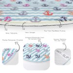 - RealHomes Dijital Baskılı Kaymaz Tabanlı Comfort Çocuk Odası Yuvarlak Halı - Realhomes  Rengarenk Çapa Desenli Çocuk & Genç Odası Makinede Yıkanabilir Kaymaz Tabanlı Yuvarlak Çocuk Halısı Realhomes