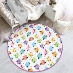 - RealHomes Dijital Baskılı Kaymaz Tabanlı Comfort Çocuk Odası Yuvarlak Halı - Realhomes  Baykuş Desen Çocuk & Genç Odası Makinede Yıkanabilir Kaymaz Tabanlı Yuvarlak Çocuk Halısı Realhomes