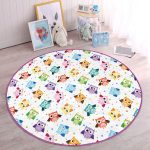- RealHomes Dijital Baskılı Kaymaz Tabanlı Comfort Çocuk Odası Yuvarlak Halı - Realhomes  Baykuş Desen Çocuk & Genç Odası Makinede Yıkanabilir Kaymaz Tabanlı Yuvarlak Çocuk Halısı Realhomes