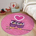 - RealHomes Dijital Baskılı Kaymaz Tabanlı Comfort Çocuk Odası Yuvarlak Halı - Realhomes  Baykuş Desenli Çocuk & Genç Odası Makinede Yıkanabilir Kaymaz Tabanlı Yuvarlak Çocuk Halısı Realhomes