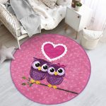 - RealHomes Dijital Baskılı Kaymaz Tabanlı Comfort Çocuk Odası Yuvarlak Halı - Realhomes  Baykuş Desenli Çocuk & Genç Odası Makinede Yıkanabilir Kaymaz Tabanlı Yuvarlak Çocuk Halısı Realhomes