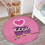 - RealHomes Dijital Baskılı Kaymaz Tabanlı Comfort Çocuk Odası Yuvarlak Halı - Realhomes  Baykuş Desenli Çocuk & Genç Odası Makinede Yıkanabilir Kaymaz Tabanlı Yuvarlak Çocuk Halısı Realhomes