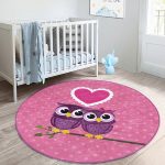 - RealHomes Dijital Baskılı Kaymaz Tabanlı Comfort Çocuk Odası Yuvarlak Halı - Realhomes  Baykuş Desenli Çocuk & Genç Odası Makinede Yıkanabilir Kaymaz Tabanlı Yuvarlak Çocuk Halısı Realhomes