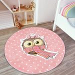 - RealHomes Dijital Baskılı Kaymaz Tabanlı Comfort Çocuk Odası Yuvarlak Halı - Realhomes  Baykuş Desenli Çocuk & Genç Odası Makinede Yıkanabilir Kaymaz Tabanlı Yuvarlak Çocuk Halısı Realhomes
