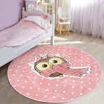 - RealHomes Dijital Baskılı Kaymaz Tabanlı Comfort Çocuk Odası Yuvarlak Halı - Realhomes  Baykuş Desenli Çocuk & Genç Odası Makinede Yıkanabilir Kaymaz Tabanlı Yuvarlak Çocuk Halısı Realhomes