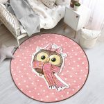 - RealHomes Dijital Baskılı Kaymaz Tabanlı Comfort Çocuk Odası Yuvarlak Halı - Realhomes  Baykuş Desenli Çocuk & Genç Odası Makinede Yıkanabilir Kaymaz Tabanlı Yuvarlak Çocuk Halısı Realhomes