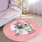 - RealHomes Dijital Baskılı Kaymaz Tabanlı Comfort Çocuk Odası Yuvarlak Halı - Realhomes  Sevimli Baykuş Çocuk & Genç Odası Makinede Yıkanabilir Kaymaz Tabanlı Yuvarlak Çocuk Halısı Realhomes