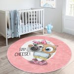 - RealHomes Dijital Baskılı Kaymaz Tabanlı Comfort Çocuk Odası Yuvarlak Halı - Realhomes  Sevimli Baykuş Çocuk & Genç Odası Makinede Yıkanabilir Kaymaz Tabanlı Yuvarlak Çocuk Halısı Realhomes