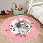 - RealHomes Dijital Baskılı Kaymaz Tabanlı Comfort Çocuk Odası Yuvarlak Halı - Realhomes  Sevimli Baykuş Çocuk & Genç Odası Makinede Yıkanabilir Kaymaz Tabanlı Yuvarlak Çocuk Halısı Realhomes