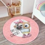 - RealHomes Dijital Baskılı Kaymaz Tabanlı Comfort Çocuk Odası Yuvarlak Halı - Realhomes  Sevimli Baykuş Çocuk & Genç Odası Makinede Yıkanabilir Kaymaz Tabanlı Yuvarlak Çocuk Halısı Realhomes