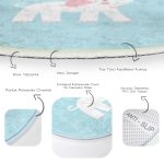 - RealHomes Dijital Baskılı Kaymaz Tabanlı Comfort Çocuk Odası Yuvarlak Halı - Realhomes  Mavi Zeminde Fil Motifli Çocuk & Genç Odası Makinede Yıkanabilir Kaymaz Tabanlı Yuvarlak Çocuk Halısı Realhomes