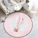 - RealHomes Dijital Baskılı Kaymaz Tabanlı Comfort Çocuk Odası Yuvarlak Halı - Realhomes Uçan Balon Ve Unicorn Desenli Çocuk & Genç Odası Makinede Yıkanabilir Kaymaz Tabanlı Yuvarlak Çocuk Halısı Realhomes