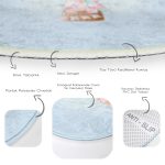 - RealHomes Dijital Baskılı Kaymaz Tabanlı Comfort Çocuk Odası Yuvarlak Halı - Realhomes  Mavi Zemin Uçan Balon Tasarımlı Çocuk & Genç Odası Makinede Yıkanabilir Kaymaz Tabanlı Yuvarlak Çocuk Halısı Realhomes