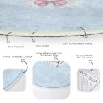 - RealHomes Dijital Baskılı Kaymaz Tabanlı Comfort Çocuk Odası Yuvarlak Halı - Realhomes  Mavi Zeminde Sevimli Kedicik Çocuk & Genç Odası Makinede Yıkanabilir Kaymaz Tabanlı Yuvarlak Çocuk Halısı Realhomes