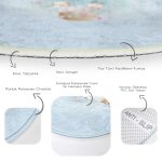 - RealHomes Dijital Baskılı Kaymaz Tabanlı Comfort Çocuk Odası Yuvarlak Halı - Realhomes  Mavi Zeminde Uçan Balon Desenli Çocuk & Genç Odası Makinede Yıkanabilir Kaymaz Tabanlı Yuvarlak Çocuk Halısı Realhomes