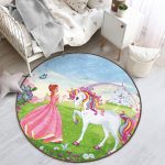 - RealHomes Dijital Baskılı Kaymaz Tabanlı Comfort Çocuk Odası Yuvarlak Halı - Realhomes  Prenses Desenli Çocuk & Genç Odası Makinede Yıkanabilir Kaymaz Tabanlı Yuvarlak Çocuk Halısı Realhomes