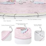 - RealHomes Dijital Baskılı Kaymaz Tabanlı Comfort Çocuk Odası Yuvarlak Halı - Realhomes  Pembe Zeminde Unicorn Motifli Çocuk & Genç Odası Makinede Yıkanabilir Kaymaz Tabanlı Yuvarlak Çocuk Halısı Realhomes