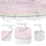 - RealHomes Dijital Baskılı Kaymaz Tabanlı Comfort Çocuk Odası Yuvarlak Halı - Realhomes  Pembe Zeminde Unicorn Desenli Çocuk & Genç Odası Makinede Yıkanabilir Kaymaz Tabanlı Yuvarlak Çocuk Halısı Realhomes