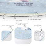 - RealHomes Dijital Baskılı Kaymaz Tabanlı Comfort Çocuk Odası Yuvarlak Halı - Realhomes  Mavi Zeminde Unicorn At Motifli Çocuk & Genç Odası Makinede Yıkanabilir Kaymaz Tabanlı Yuvarlak Çocuk Halısı Realhomes