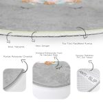 - RealHomes Dijital Baskılı Kaymaz Tabanlı Comfort Çocuk Odası Yuvarlak Halı - Realhomes  Gri Zeminde Magic Unicorn Tasarımlı Çocuk & Genç Odası Makinede Yıkanabilir Kaymaz Tabanlı Yuvarlak Çocuk Halısı Realhomes