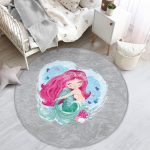 - RealHomes Dijital Baskılı Kaymaz Tabanlı Comfort Çocuk Odası Yuvarlak Halı - Realhomes  Gri Zeminde Denizkızı Tasarımlı Çocuk & Genç Odası Makinede Yıkanabilir Kaymaz Tabanlı Yuvarlak Çocuk Halısı Realhomes