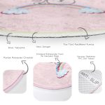 - RealHomes Dijital Baskılı Kaymaz Tabanlı Comfort Çocuk Odası Yuvarlak Halı - Realhomes  Bisiklete Binmiş Unicorn Desenli Çocuk & Genç Odası Makinede Yıkanabilir Kaymaz Tabanlı Yuvarlak Çocuk Halısı Realhomes