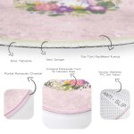 - RealHomes Dijital Baskılı Kaymaz Tabanlı Comfort Çocuk Odası Yuvarlak Halı - Realhomes Pembe Zemin Güller Unicorn Temalı Çocuk & Genç Odası Makinede Yıkanabilir Kaymaz Tabanlı Yuvarlak Çocuk Halısı Realhomes