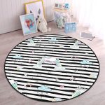 - RealHomes Dijital Baskılı Kaymaz Tabanlı Comfort Çocuk Odası Yuvarlak Halı - Realhomes  Siyah Beyaz Çizgili Unicorn Atlar Çocuk & Genç Odası Makinede Yıkanabilir Kaymaz Tabanlı Yuvarlak Çocuk Halısı Realhomes