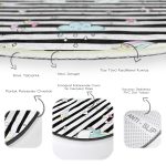 - RealHomes Dijital Baskılı Kaymaz Tabanlı Comfort Çocuk Odası Yuvarlak Halı - Realhomes  Siyah Beyaz Çizgili Unicorn Atlar Çocuk & Genç Odası Makinede Yıkanabilir Kaymaz Tabanlı Yuvarlak Çocuk Halısı Realhomes