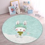 - RealHomes Dijital Baskılı Kaymaz Tabanlı Comfort Çocuk Odası Yuvarlak Halı - Realhomes  Winter Tavşan Motifli Çocuk & Genç Odası Makinede Yıkanabilir Kaymaz Tabanlı Yuvarlak Çocuk Halısı Realhomes