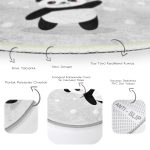 - RealHomes Dijital Baskılı Kaymaz Tabanlı Comfort Çocuk Odası Yuvarlak Halı - Realhomes  Balon Tutan Panda Desenli Çocuk & Genç Odası Makinede Yıkanabilir Kaymaz Tabanlı Yuvarlak Çocuk Halısı Realhomes