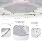 - RealHomes Dijital Baskılı Kaymaz Tabanlı Comfort Çocuk Odası Yuvarlak Halı - Realhomes  Gri Zeminde Unicorn Tasarımlı Çocuk & Genç Odası Makinede Yıkanabilir Kaymaz Tabanlı Yuvarlak Çocuk Halısı Realhomes