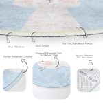 - RealHomes Dijital Baskılı Kaymaz Tabanlı Comfort Çocuk Odası Yuvarlak Halı - Realhomes  Mavi Zeminde Hello Kedicik Çocuk & Genç Odası Makinede Yıkanabilir Kaymaz Tabanlı Yuvarlak Çocuk Halısı Realhomes