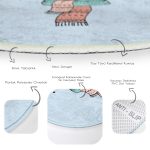 - RealHomes Dijital Baskılı Kaymaz Tabanlı Comfort Çocuk Odası Yuvarlak Halı - Realhomes  Mavi Zemin Atkılı Ayı Motifli Çocuk & Genç Odası Makinede Yıkanabilir Kaymaz Tabanlı Yuvarlak Çocuk Halısı Realhomes