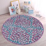 - RealHomes Dijital Baskılı Kaymaz Tabanlı Comfort Çocuk Odası Yuvarlak Halı - Realhomes  Renkli Leopar Desenli Çocuk & Genç Odası Makinede Yıkanabilir Kaymaz Tabanlı Yuvarlak Çocuk Halısı Realhomes
