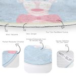 - RealHomes Dijital Baskılı Kaymaz Tabanlı Comfort Çocuk Odası Yuvarlak Halı - Realhomes  Mavi Zemin Uyuyan Geyik Desenli Çocuk & Genç Odası Makinede Yıkanabilir Kaymaz Tabanlı Yuvarlak Çocuk Halısı Realhomes