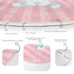 - RealHomes Dijital Baskılı Kaymaz Tabanlı Comfort Çocuk Odası Yuvarlak Halı - Realhomes  Pembe Çizgili Fil Motifli Çocuk & Genç Odası Makinede Yıkanabilir Kaymaz Tabanlı Yuvarlak Çocuk Halısı Realhomes