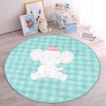 - RealHomes Dijital Baskılı Kaymaz Tabanlı Comfort Çocuk Odası Yuvarlak Halı - Realhomes  Yeşil Ekose Zeminli Fil Desenli Çocuk & Genç Odası Makinede Yıkanabilir Kaymaz Tabanlı Yuvarlak Çocuk Halısı Realhomes