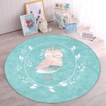 - RealHomes Dijital Baskılı Kaymaz Tabanlı Comfort Çocuk Odası Yuvarlak Halı - Realhomes  Yeşil Zemin I'M Beautiful Yazılı Baykuş Motifli Çocuk & Genç Odası Makinede Yıkanabilir Kaymaz Tabanlı Yuvarlak Çocuk Halısı Realhomes