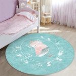 - RealHomes Dijital Baskılı Kaymaz Tabanlı Comfort Çocuk Odası Yuvarlak Halı - Realhomes  Yeşil Zemin I'M Beautiful Yazılı Baykuş Motifli Çocuk & Genç Odası Makinede Yıkanabilir Kaymaz Tabanlı Yuvarlak Çocuk Halısı Realhomes