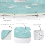 - RealHomes Dijital Baskılı Kaymaz Tabanlı Comfort Çocuk Odası Yuvarlak Halı - Realhomes  Yeşil Zemin I'M Beautiful Yazılı Baykuş Motifli Çocuk & Genç Odası Makinede Yıkanabilir Kaymaz Tabanlı Yuvarlak Çocuk Halısı Realhomes